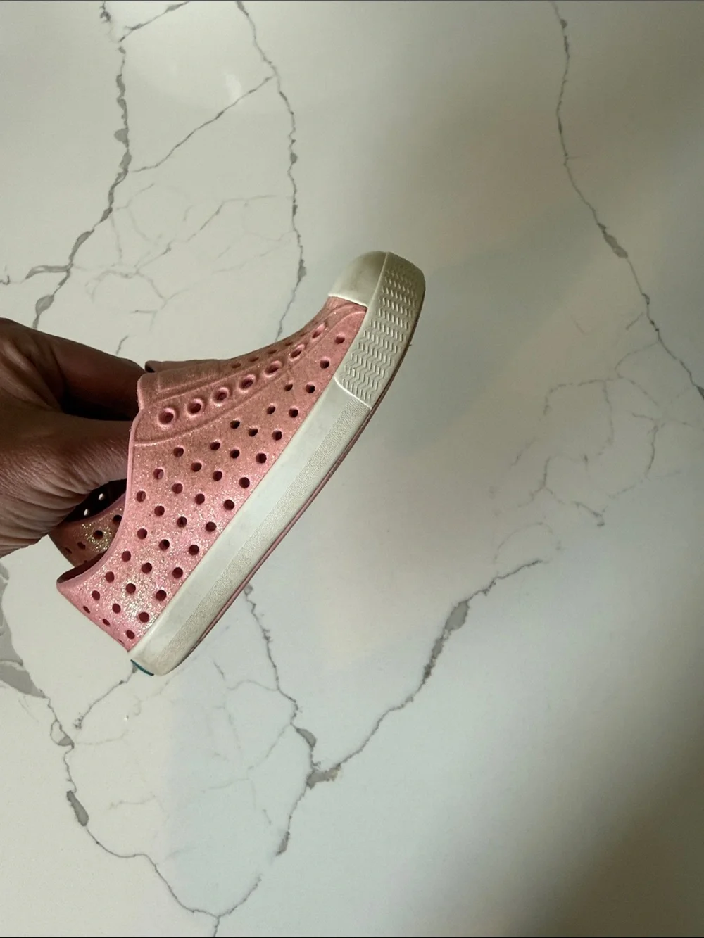 Native Kids Glitter Pink Slip-On Water Shoes